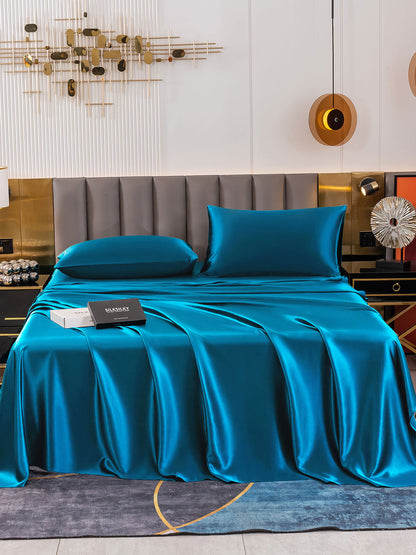 SilkSilky AU 19Momme Pure Silk Bedding Set Teal 002