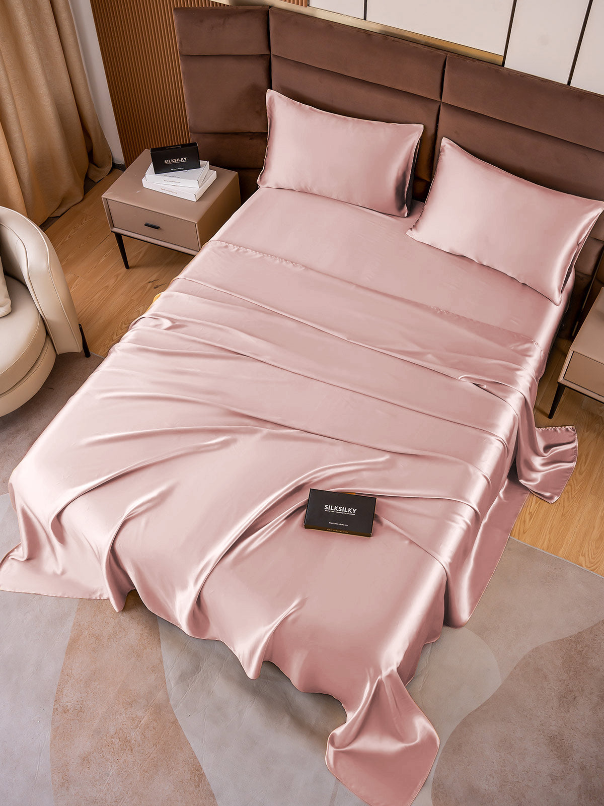 SilkSilky AU 19Momme Pure Silk Bedding Set PaleMauve 003